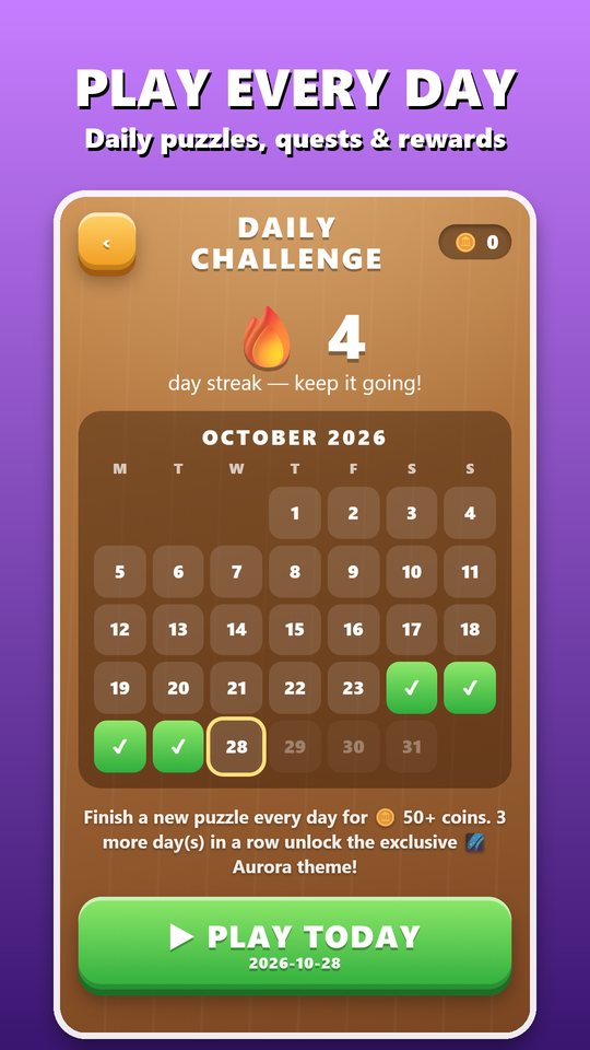 Daily challenge calendar